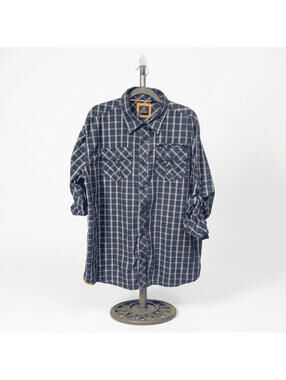 PJ Mark Men’s 2XL Blue Plaid Button Down Shirt Long Sleeve Workwear Casual